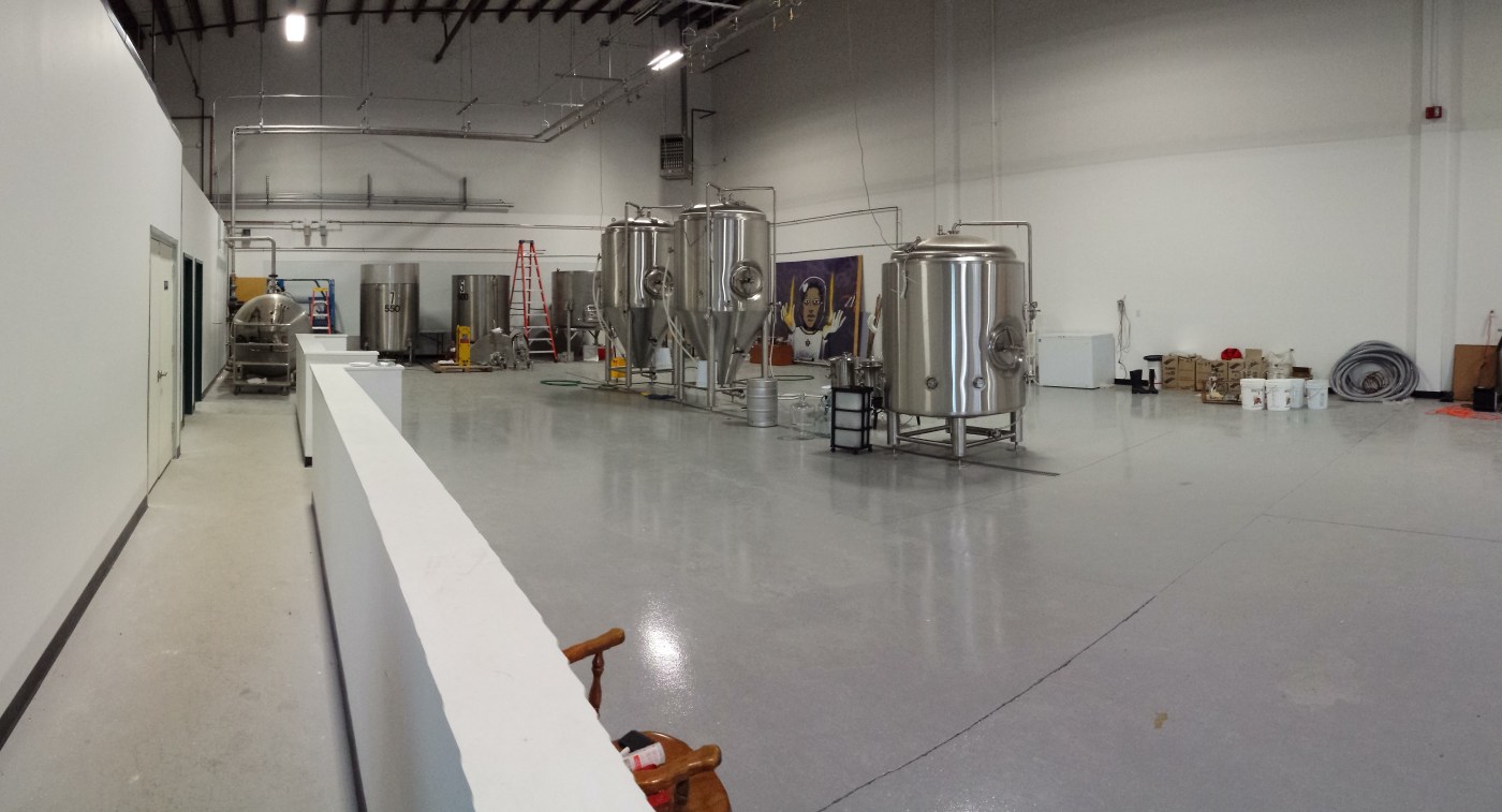 View of Burlington Beer Company brewery.